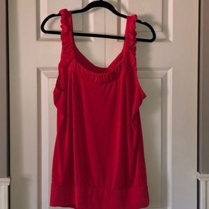 Red blouse with banded waist, size 3X